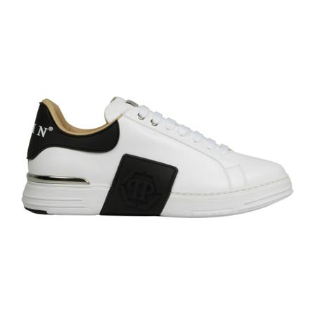 Philipp Plein Lo-Top Sneakers Hexagon Hvid, Herre, Størrelse: 45 EU
