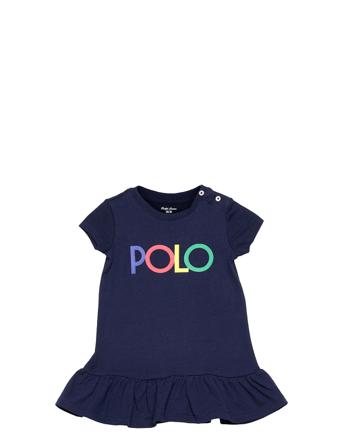Logo Ruffled Tee Dress & Bloomer Blue Ralph Lauren Baby