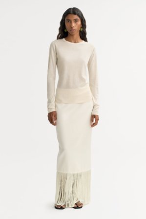 Soft Goat - Featherlight Crewneck - Women cashmere sweater - XL - Feather White