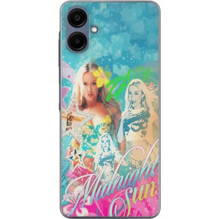 Yhteensopiva Puhelinkuori Samsung Galaxy A06 Seikkailumaailma Steve, Creeper ja eläimillä värikkäässä palikkagrafiikassa