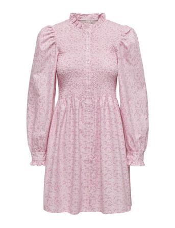 Onlpi Aspen L/S Smock Dress Wvn Cs ONLY Pink