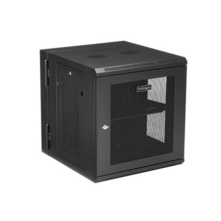 StarTech 12U 19" Wall Mount Network Cabinet, 20" Deep 4 Post Hinged Locking IT Computer Equipment Enclosure with Shelf, Flexible Vented Switch Depth
