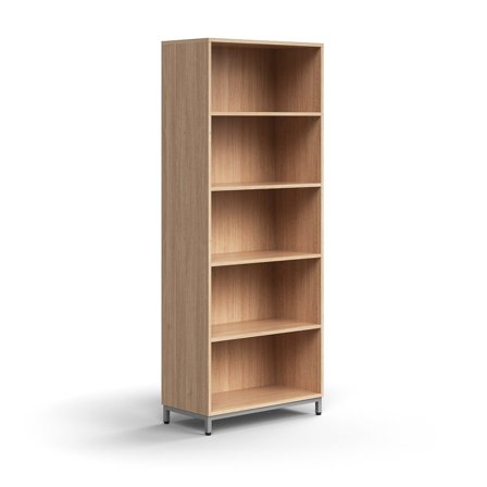 Bücherregal QBUS, 2020x800x400 mm, Silber, Eiche