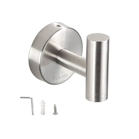 Håndklekroker, Baderomskroker, Rustfritt Stål Badekåpekrok, Soverom, Bad, Kjøkken, Stue, Garderobe, Dør, Kleskrok (1, Sølv)