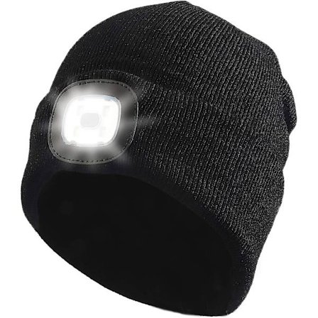Mössa med lampa Huvudlampa Uppladdningsbar ficklampa Hatt Vinter Stickad mössa med lampa Alla hjärtans dag