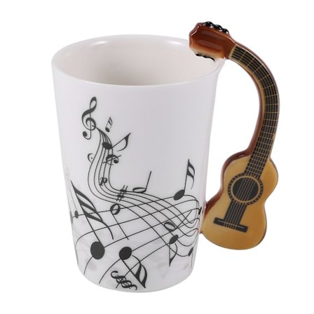 Creative Novel Gitarrhandtag Keramikkopp Gratis Spectrum Kaffe Mjölk Te Cup Personlighetsmugg Unik