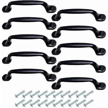 [CA] 10-pakning Svarte kjøkkenhåndtak for skapdører, møbelhåndtak med skruer for kjøkken, soveromsskap, skuffer, aluminiumsknott, hullsenter 130 m