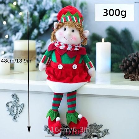 Jul Röd Och Grön Tyg Långben Elf Dolls Het Rea Män's Och Kvinnor's Elf Dolls