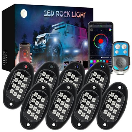 Biltillbehör LED Rock Lights 12 LEDs Underglow Lights Vattentät Trail Rig lampa för lastbilspickuper