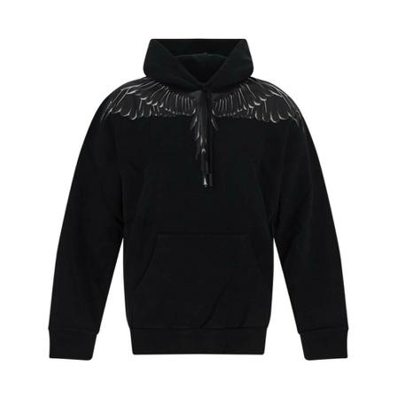 Marcelo Burlon, Icon Wings Hoodie Czarny, Mężczyzna, Rozmiar: S