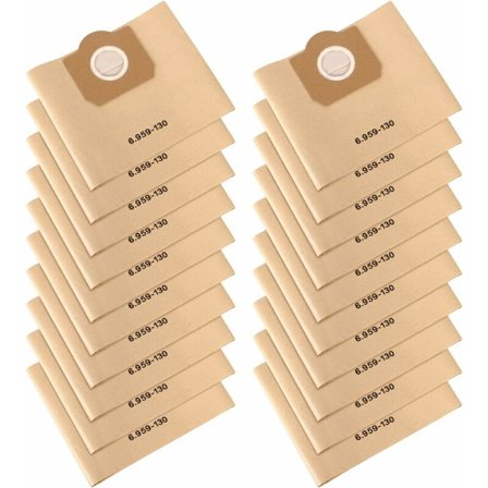Støvsugerposer, 20 stk. lige støvsugerposer, papirfilterposer, til Karcher 6.959-130.0 WD3/WD3P/MV3/A2204/A2204/A2534/SE 4001/SE 4002