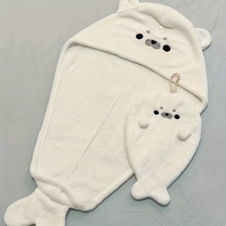 Hårhåndklæde Fingerspidshåndklæde Sæt Super Sød Koral Sæl Hår Turban Hurtigtørrende Brusebad