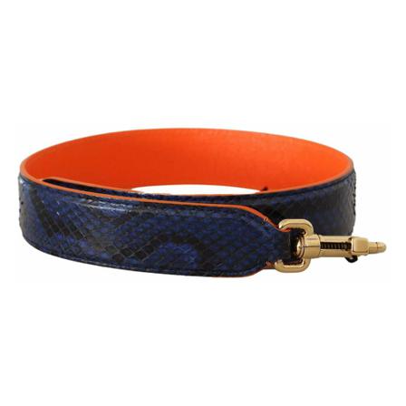 Dolce & Gabbana, Blue Orange Python Leather Accessory Shoulder Strap Oranje, unisex, Maat:ONE Size