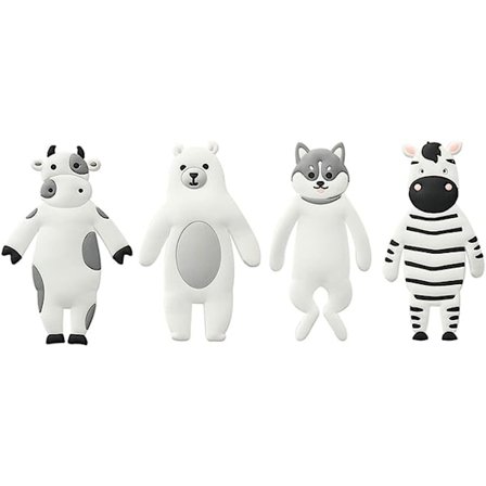 4 stk. - Kreative søde foldbare hænder sømløse tegneserie dyre vægkroge, køleskab Wa