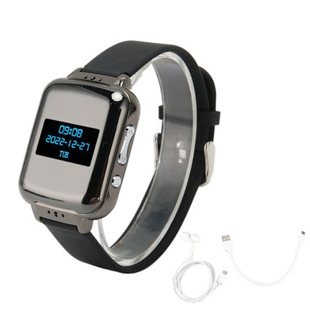 Stemmeopptakerklokke Bluetooth 4.2 E-bok HiFi Øyevern Støyreduksjon Stemmeaktivert Opptakerklokke for Møte 8GB