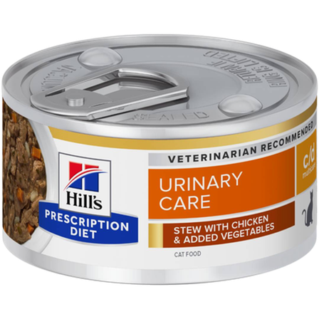Hill's Prescription Diet Feline - c/d Urinary Care Chicken & Vegetables Stew Canned - Wet Cat Food 82 g x 24 - Katt - Kattefôr & kattemat - 
