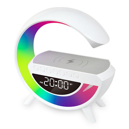 Wireless Charger with Clock, Speaker and Color Changing Light