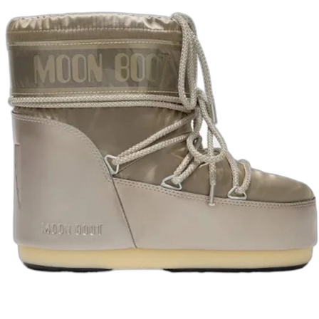 Beige Moon Boot med snörning