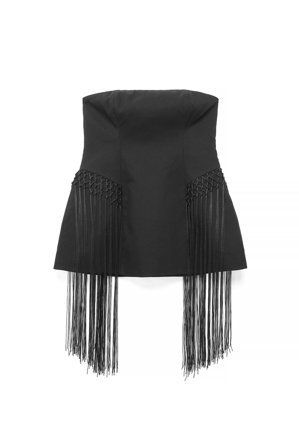 NA-KD Fringe Hourglass Top - Tubetop - Sort - EU 42