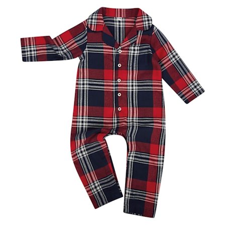 Larkwood Baby Tartan All-In-One Pyjamas 24-36 Månader Röd/Marinblå