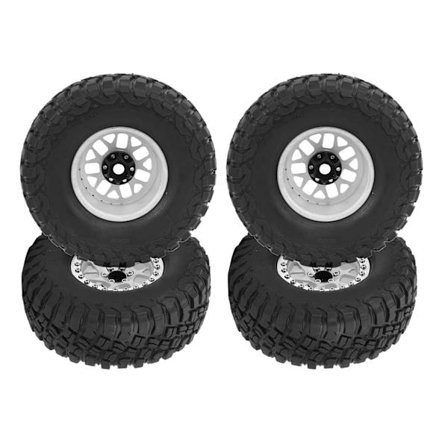 4 stk. RC-dekk Aluminium Alloy Wheels Hub Gummidekk for 1/10 RC Crawlers Oppgraderingsdeler Hvit