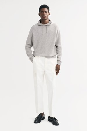 Soft Goat - Men's Hoodie - Kapuzenpullover aus Kaschmir - S - Light Grey