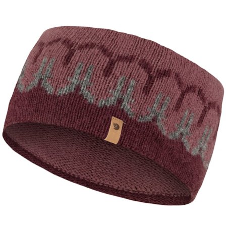 Fjällräven Women's Övik Path Knit Headband in Dark Garnet/Mesa Purple/Rotbraun, Wolle