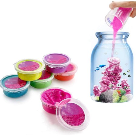 6 Pak Farverig Magisk Sand - Fantastisk Hydrofobisk Sand Rum Sand, Bliver Aldrig Våd Magisk Sand, Farvet Legesand - Gaver Til Børn, Stressaflastning, 