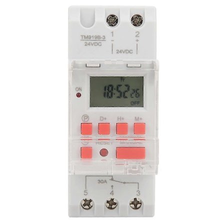 DC 24V 30A Veckovis 12/24 timmars Timer Switch LCD På Av Kontroll Programmerbart Tidsrelä