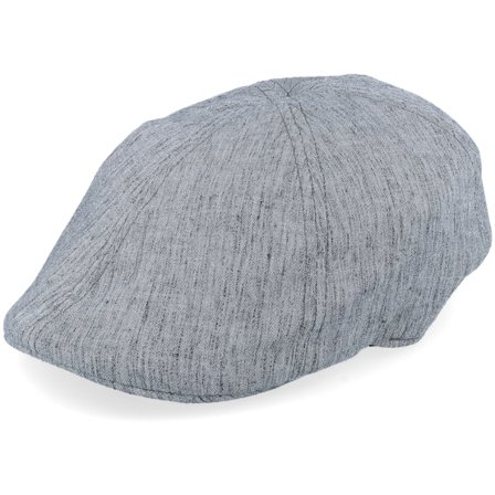 Seeberger - Grey flatcap Czapka Z Daszkiem - Melange fabric Flannel Heather Grey Flat Cap @ Hatstore