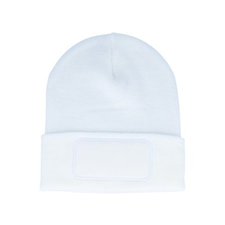 Beechfield - White cuff Beanie - White Original Patch Beanie Cuff @ Hatstore