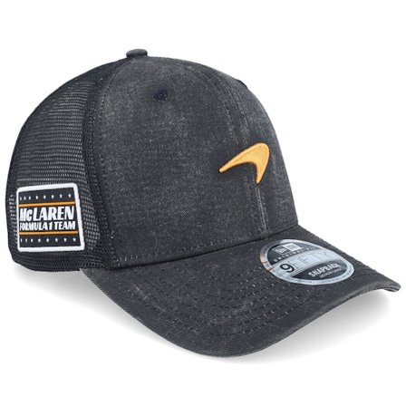 New Era - Motor Schwarz trucker Cap - McLaren F1 25 Washed 9FIFTY Black Trucker @ Hatstore