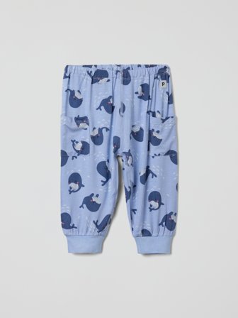Polarn O. Pyret - trousers with whale print - 56 - Childrenswear - blue