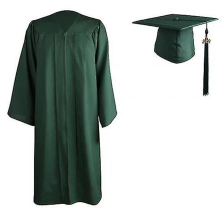 2022 Akademisk Examensplagg för Vuxna med Dragkedja, Robe och Mortarboard-Hatt Atrovirens XXL
