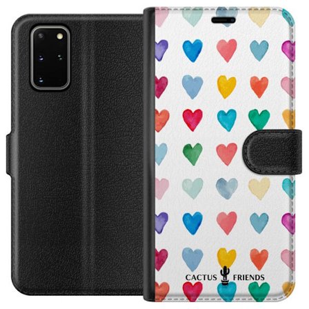 Kompatibel Tegnebogsetui til Samsung Samsung Galaxy S20+ Cactus and Friends - Watercolor Love Grid