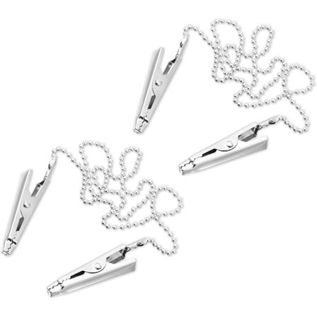 2 stk. Servietklemmer til hagesmæk, tandlæge hagesmæk klemmer, tandlæge hagesmæk klemmer, servietklemme kæde, genanvendelige servietklemmer, S