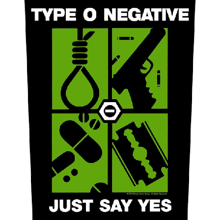 Type O Negative Just Say Yes Patch En Storlek Svart/Grön/Vit