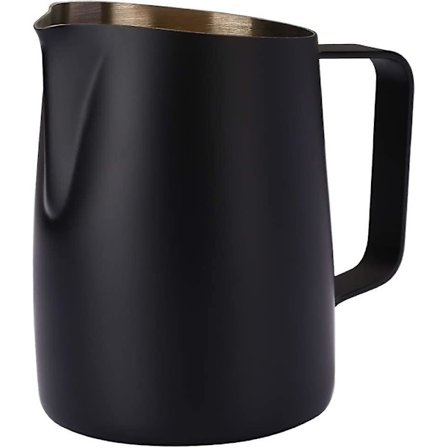 Espresso Mælkeskummer Rustfrit Stål, Kaffe Latte Art Kop 420ML Sort[D]