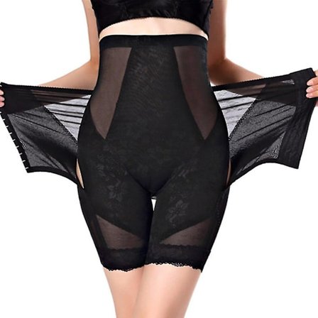 High Waist Shapewear Power Shorts Kompression High Waisted Body Shaper Trosor Shapewear Dam Magkontroll Höftlyftsbyxor, svart