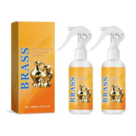 Polering og rengøring af messing spray dekontaminering og fjernelse af pletter Polering Lys og mild vedligeholdelse af messingpleje spray x2 Gendan GS