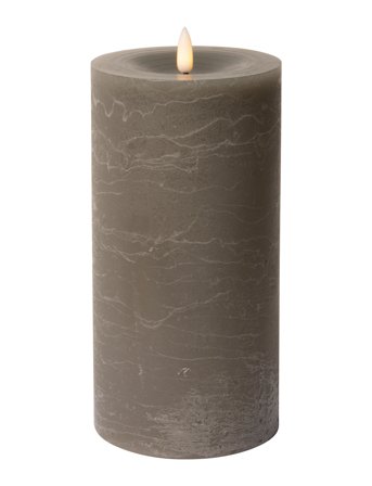 C'est Bon Rustic Finish Led Pillar Candle - Grey - H20CM