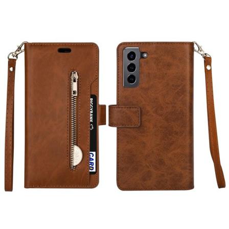 Samsung Galaxy S22 Plus Fodral Multifunktionell Läder Brun