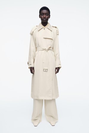 COS Women's Pantalón Ancho Con Ajuste De Cordón in Beige