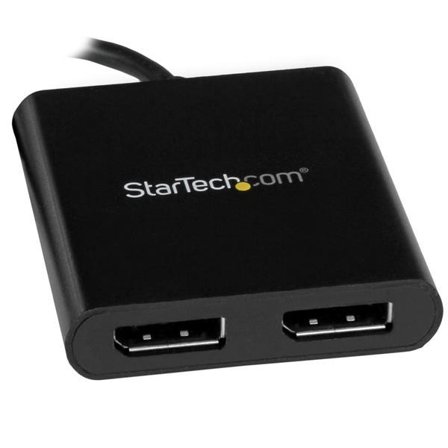 StarTech 2-Port Multi Monitor Adapter, USB-C to 2x DisplayPort 1.2 Video Splitter, USB Type-C to DP MST Hub, Dual 4K 30Hz or 1080p 60Hz, Compatible