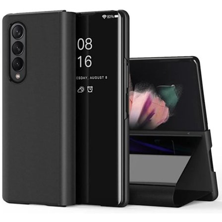 Etui til Samsung Galaxy Z Fold 3 - BOOLING - Stødsikker beskyttelse Smart Case Clear View Sort