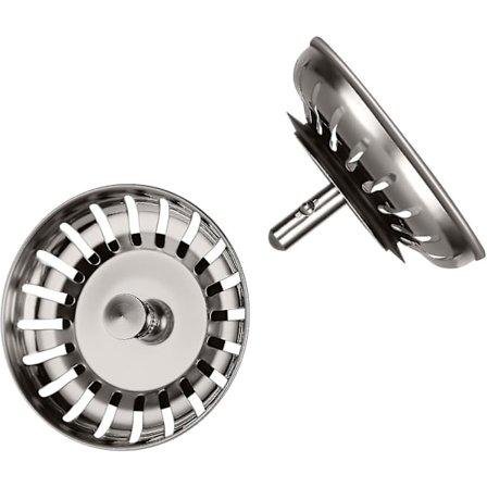 Kjøkkenvask Sil 80mm, 2 stk Kjøkkenvask Propp Med 2 Avløpshår Fangere, Tykk 304 Rustfritt Stål Universal Kjøkkenvask Sil