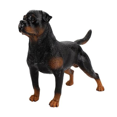 Simulering Plast Hund Figur Dekor Skrivebordspynt Dekorativ Rottweiler Modell