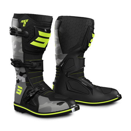 Motokrosové Boty Shot Race 2 Dětské Neonová Žlutá/Camo 35