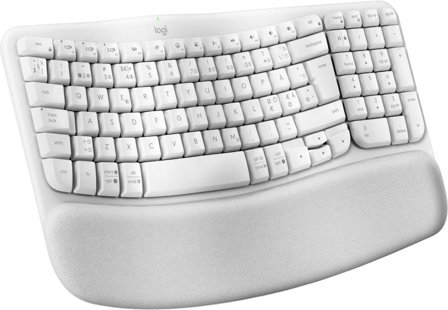 Logitech Wave Keys - tastatur - med polstret håndleddstøtte - QWERTY - elfenbenshvit