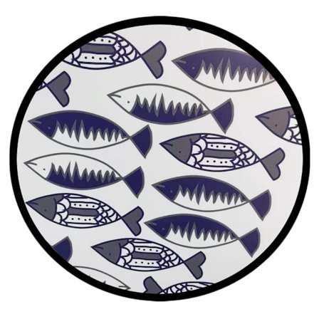 Kala-aiheinen koristetarjotin, 40x40 cm, Sininen/Valkoinen